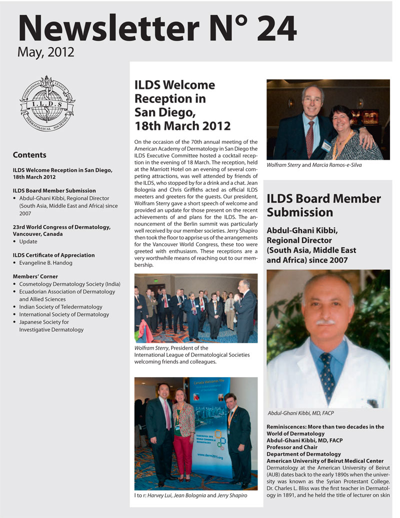 Newsletter 24 della «International League of Dermatological Societies»