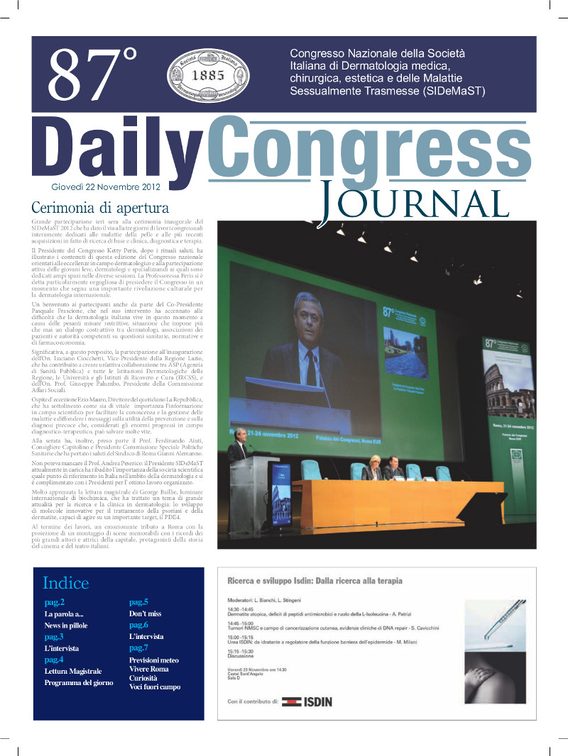 87° Congresso SIDeMaST: giornalino congressuale - numero 1