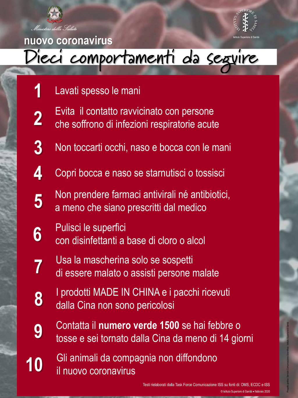 Nuovo coronavirus - <b>Dieci comportamenti</b> da seguire