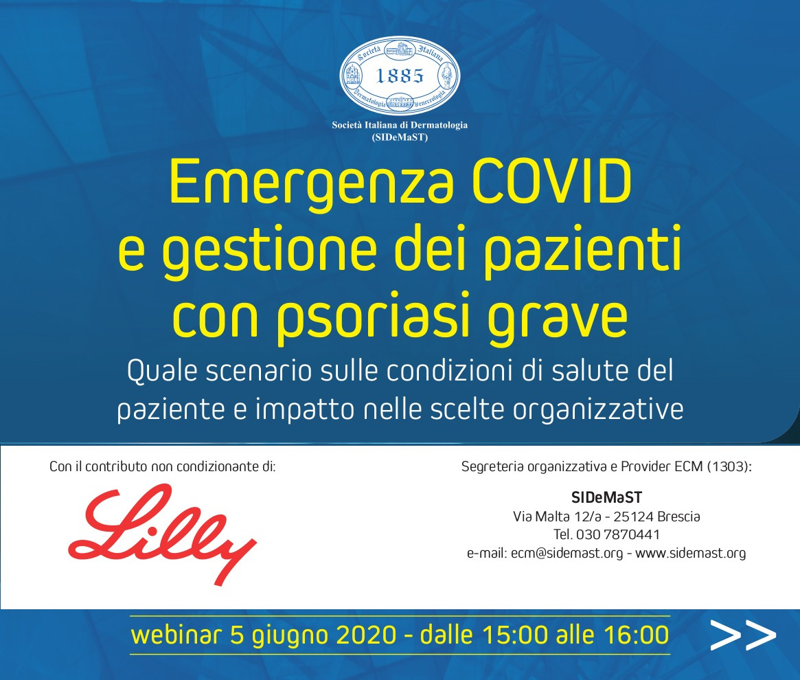 Webinar: Emergenza COVID e gestione dei pazienti con psoriasi grave