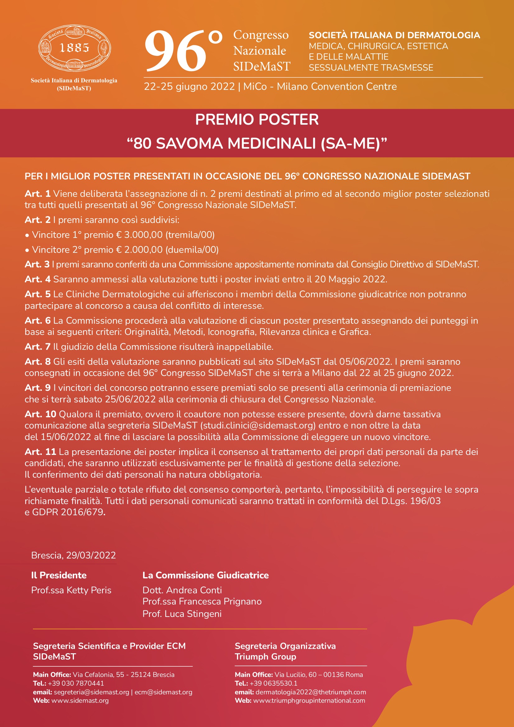 PREMIO POSTER “80 SAVOMA MEDICINALI (SA-ME)”