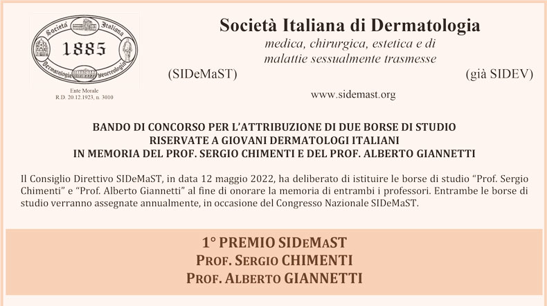 Bando di concorso Prof. Sergio Chimenti e Prof. Alberto Giannetti