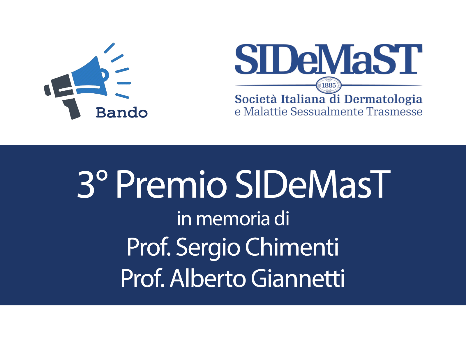 Bando di concorso Prof. Sergio Chimenti e Prof. Alberto Giannetti 2024