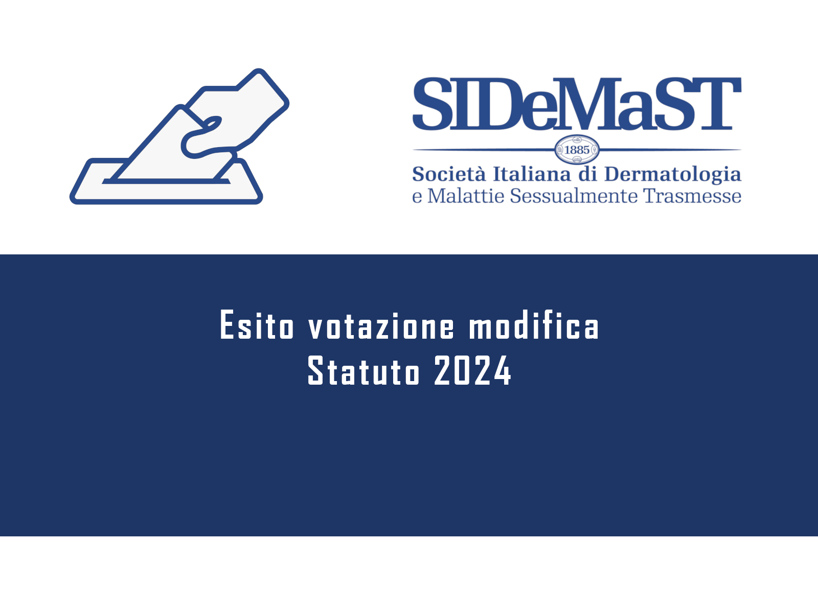 Esito votazione modifica Statuto 2024