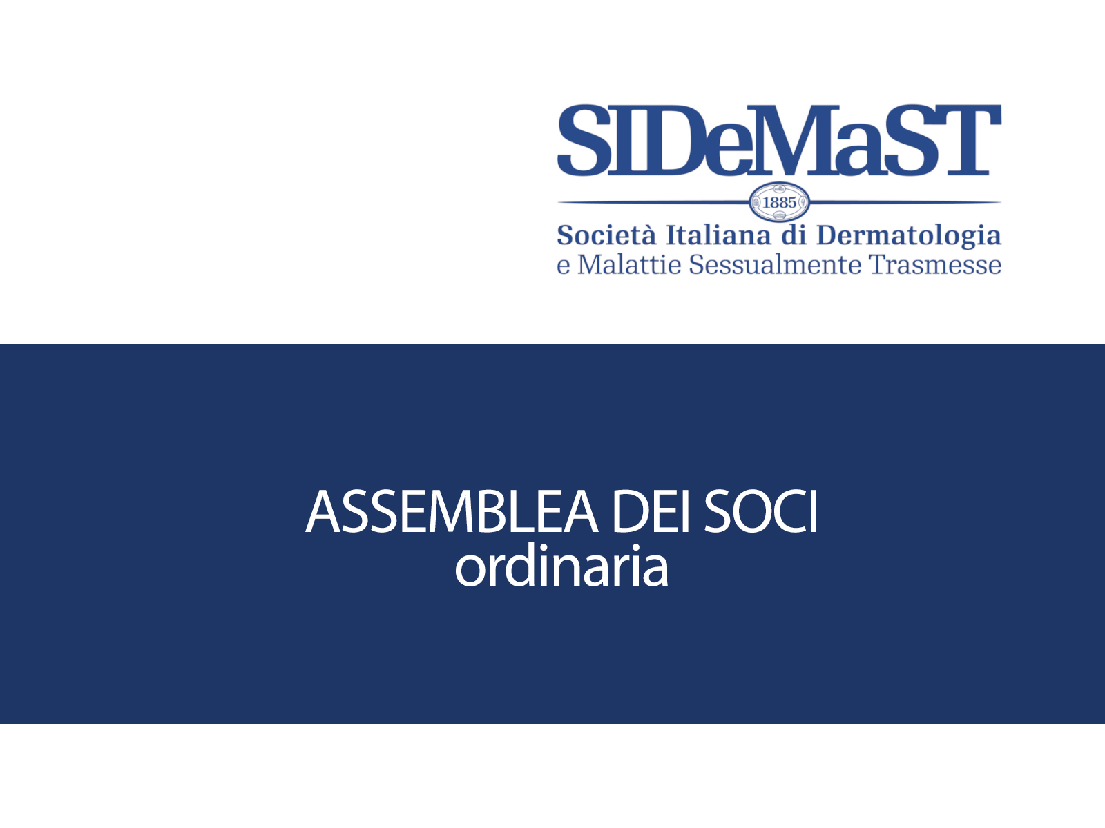 Assemblea ordinaria dei soci SIDeMaST 2025