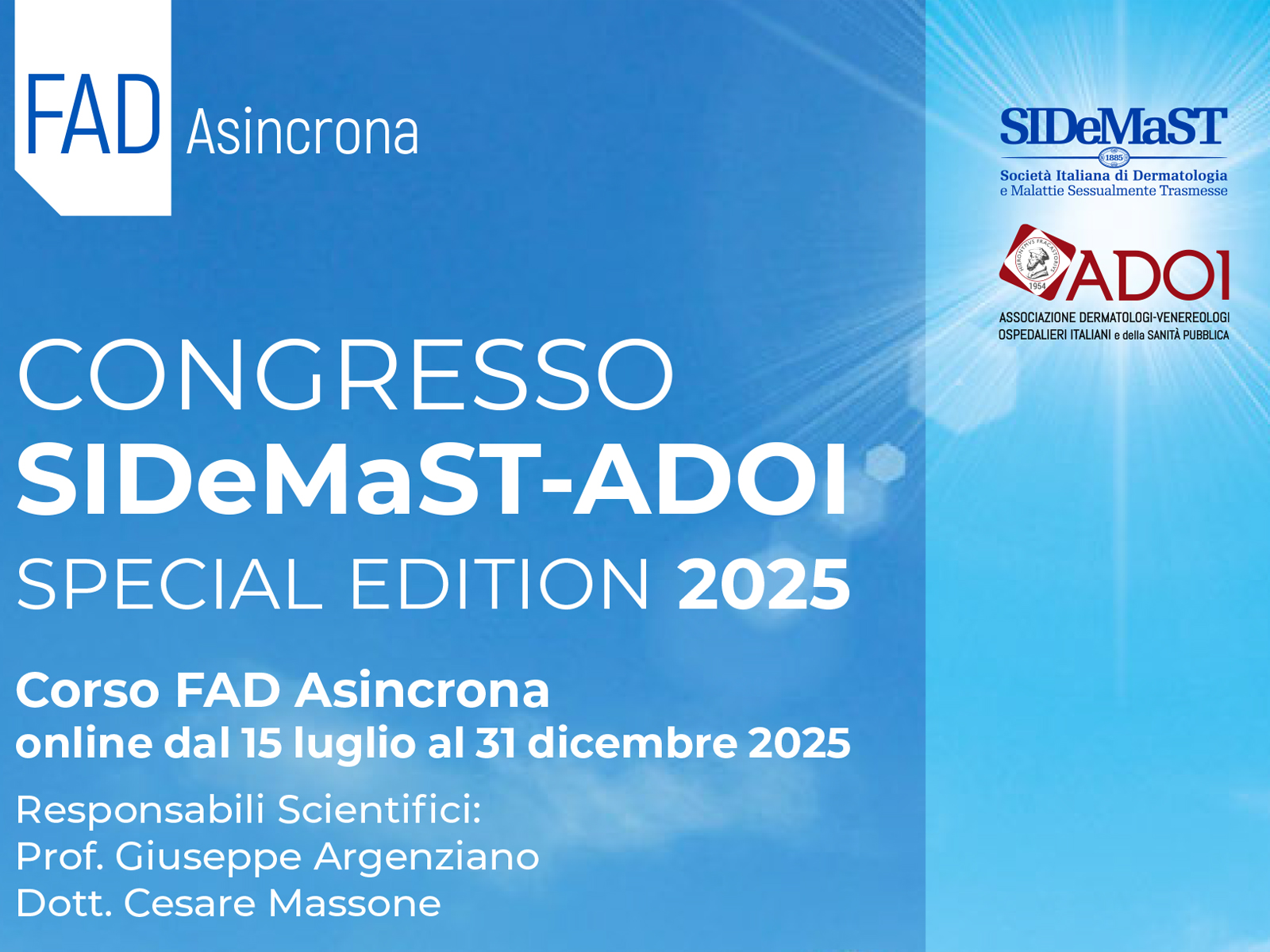 Pubblicata la FAD “Congresso SIDeMaST–ADOI Special Edition 2025”