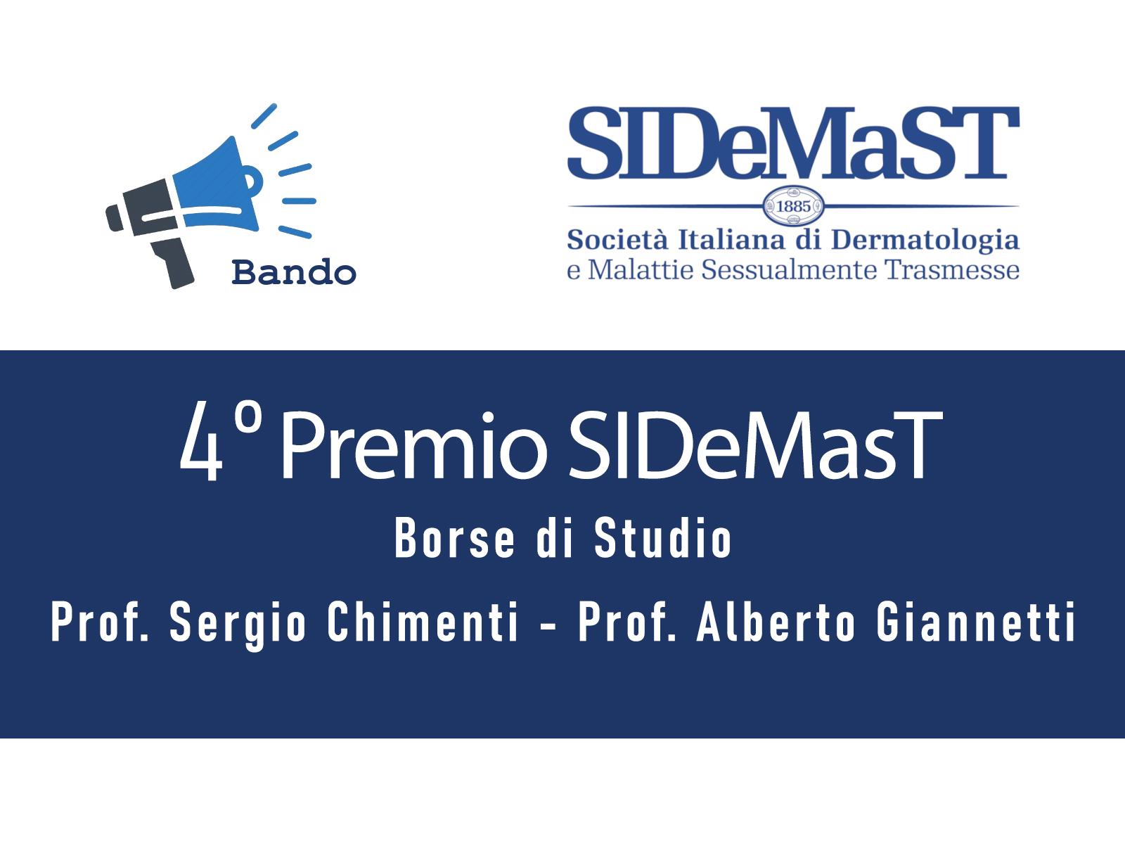 Bando di concorso Prof. Sergio Chimenti e Prof. Alberto Giannetti 2026
