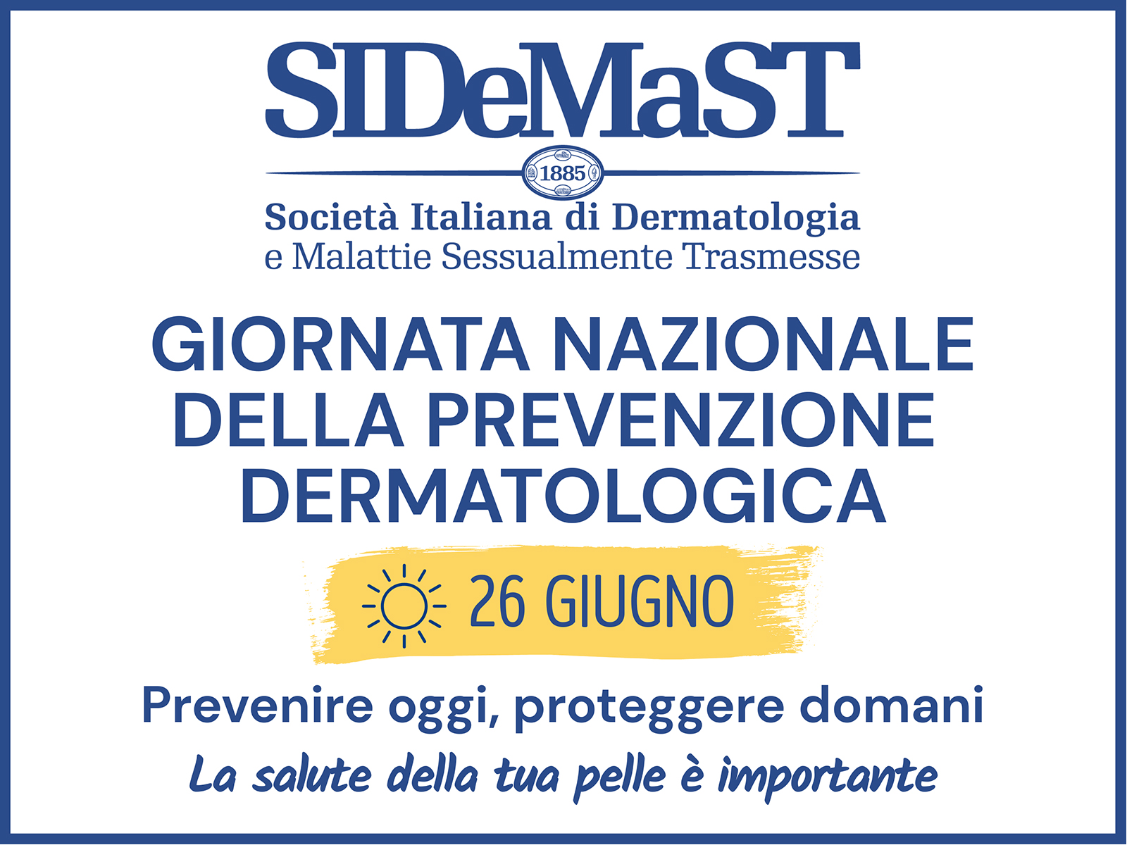 Prima giornata nazionale della prevenzione dermatologia