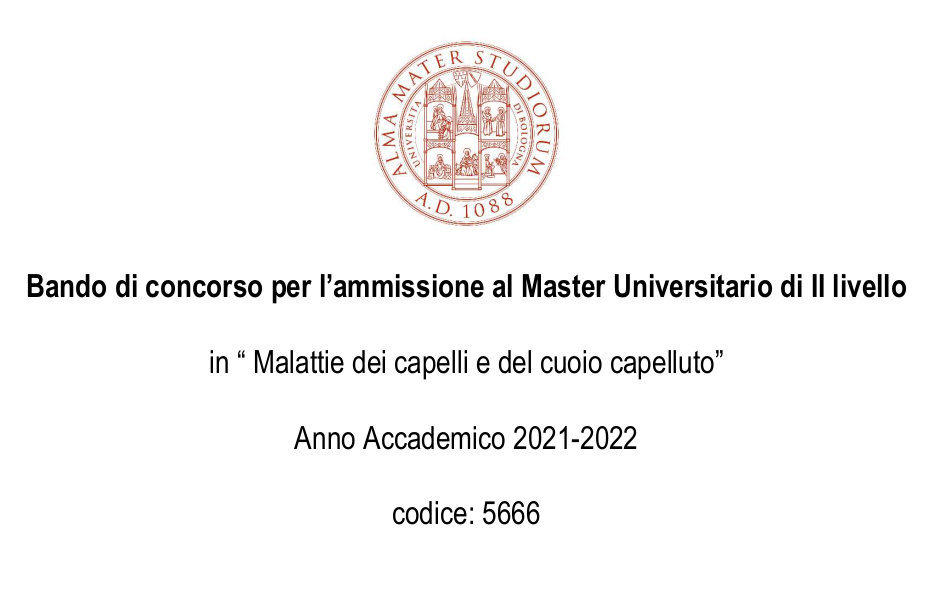 Master in Malattie dei capelli e del cuoio capelluto Università degli Studi di Bologna 2021/2022
