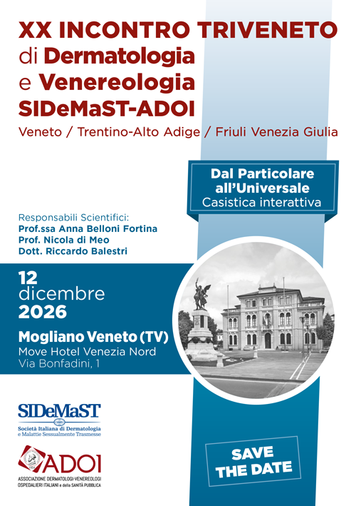 XX INCONTRO TRIVENETO di Dermatologia e Venereologia SIDeMaST-ADOI